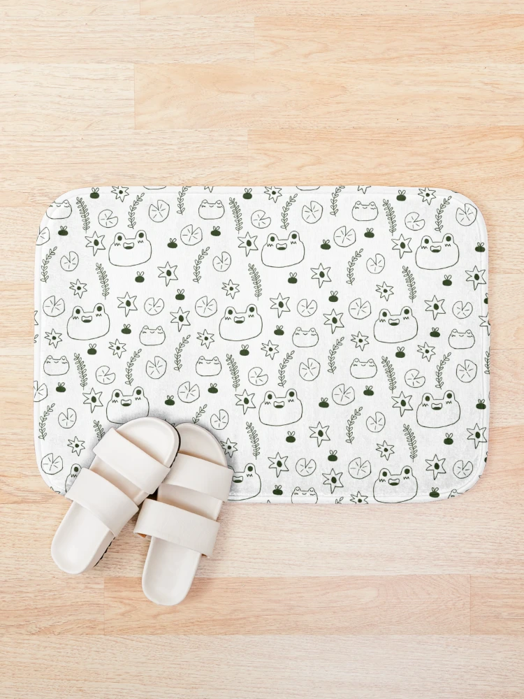 Thumbnail 1 of 6, Bath Mat, Frog repeat Pattern! designed and sold by Allison Scianna.