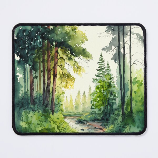 Item preview, Spring Forest Stream Watercolor Landscape designed and sold by EcoArtLab.