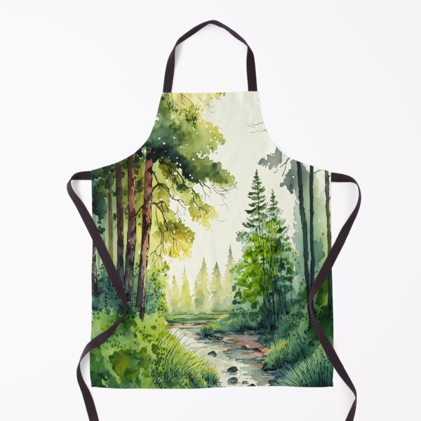 Item preview, Spring Forest Stream Watercolor Landscape designed and sold by EcoArtLab.