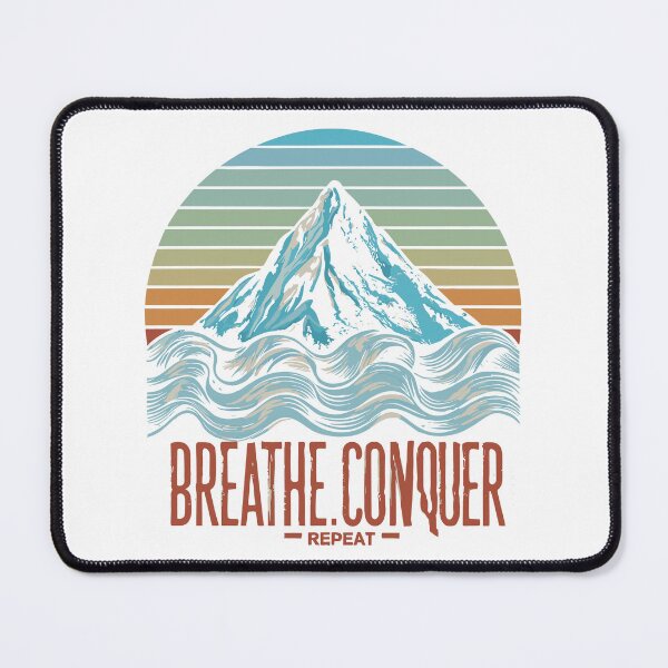 Item preview, Mountain Breathe: Tranquil Typography Design - Breathe, Conquer, Repeat designed and sold by HahaHandlesHub.