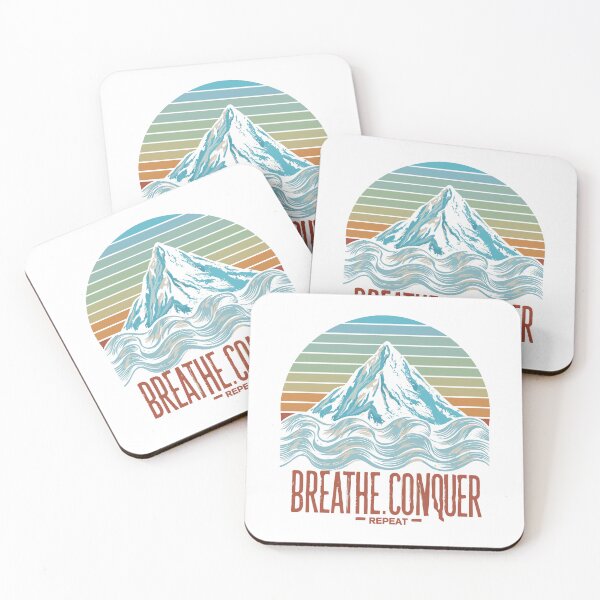 Item preview, Mountain Breathe: Tranquil Typography Design - Breathe, Conquer, Repeat designed and sold by HahaHandlesHub.