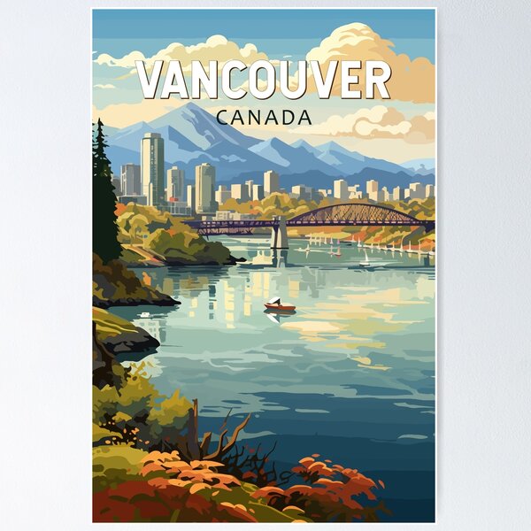Item preview, Vancouver Canada Travel Art Vintage designed and sold by KrisSidDesigns.