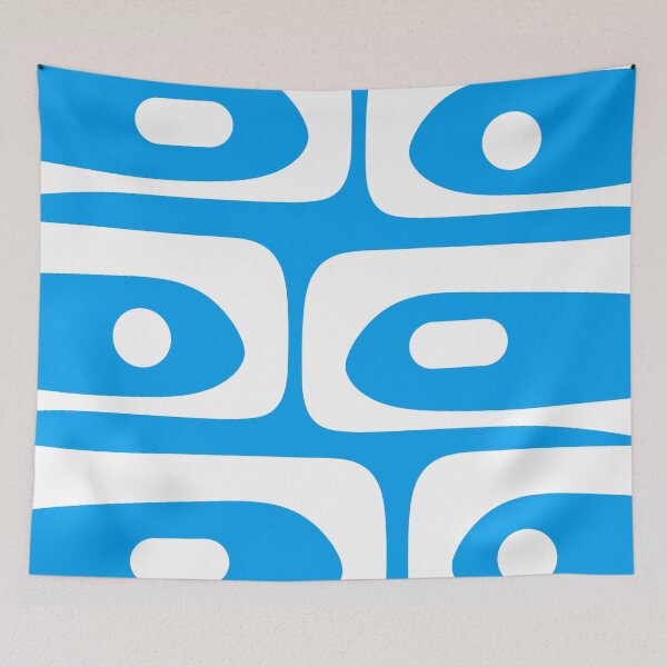 Item preview, Blue and White Mid Century Modern Piquet Minimalist Abstract Pattern designed and sold by kierkegaard.