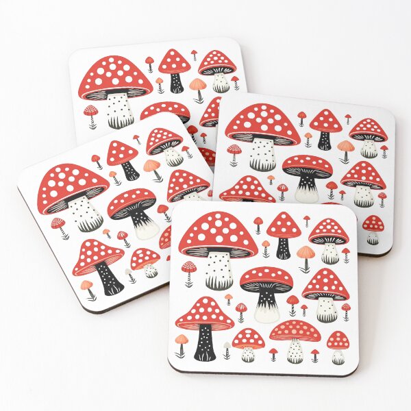 Aperçu de l'œuvre Champignons rouges créée et vendue par ShopMaxiDesigns.