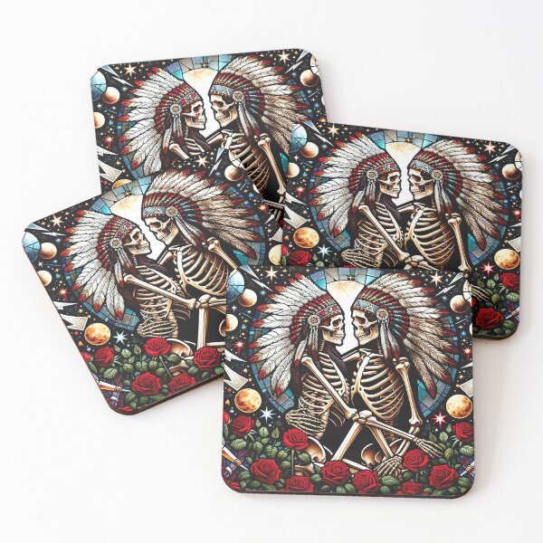 Item preview, Native American Skeletons Love Each Other designed and sold by HippieFarms11.