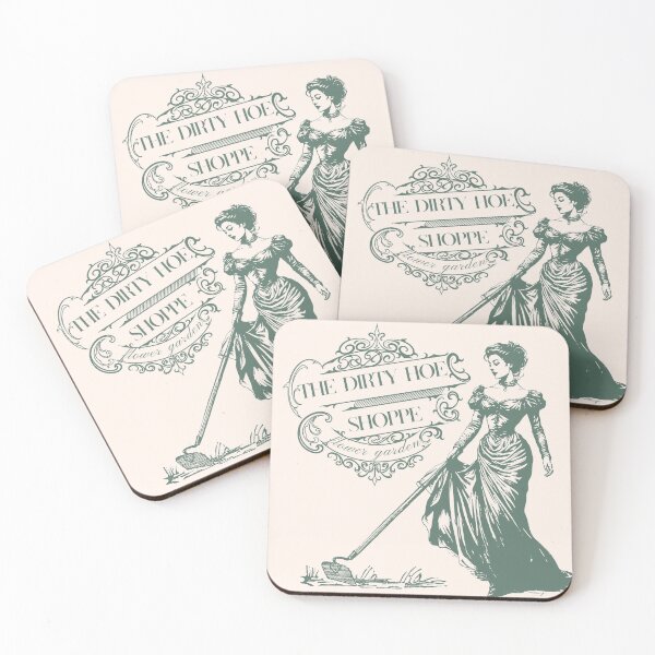Item preview, The Dirty Hoe Flower Garden Shoppe Pun in Sage Green designed and sold by KWZCreates.