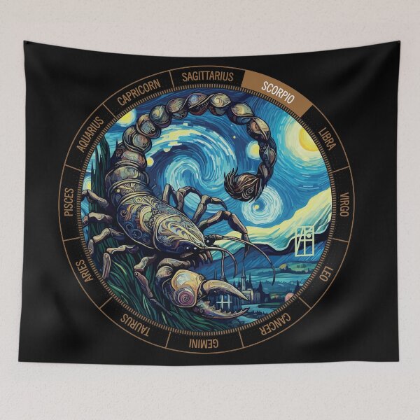 Item preview, ZODIAC Scorpio - Astrological SCORPIO - SCORPIO - ZODIAC sign - Van Gogh style - 4 designed and sold by ArtProjectShop.