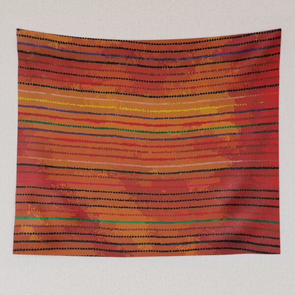 Item preview, Orange mexican rebozo vibrant serape blanket boho chic decor designed and sold by T-Mex.