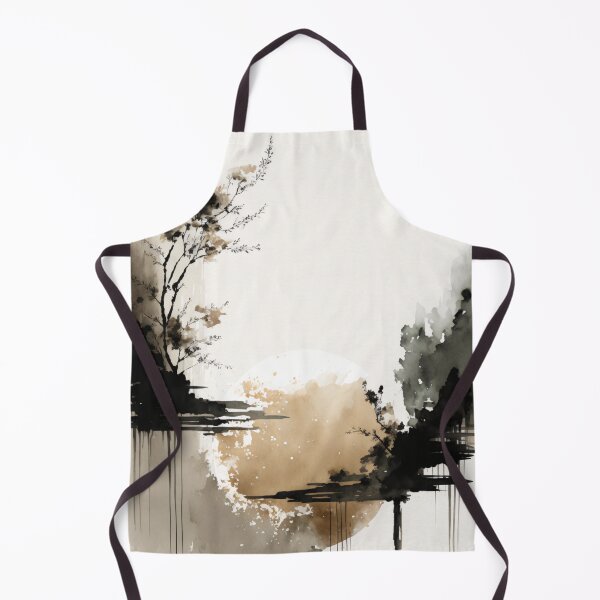 Item preview, Wabi-Sabi Japandi Ink Wash Landscape designed and sold by EcoArtLab.