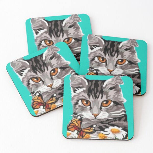Item preview, Unusual CAT AND BUTTERFLY design designed and sold by WAKYSHOP.