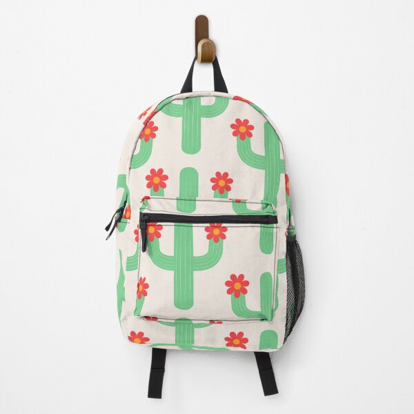 Item preview, Green Cactus With Groovy Red Flowers Pattern designed and sold by Yasminepatterns .