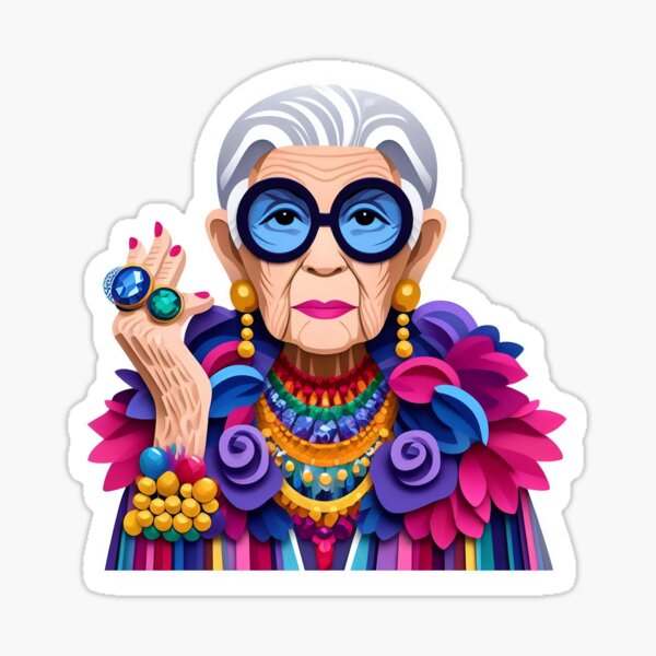 A tribute to Iris Apfel Sticker