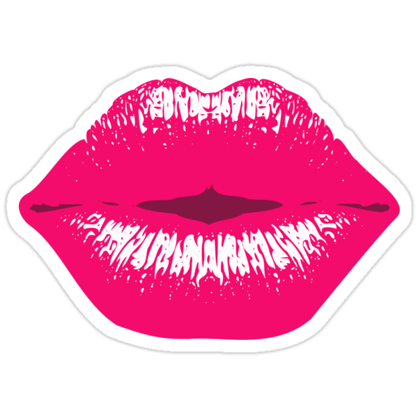 Pink Kiss Kissing Lips Lipstick Lipgloss Stickers By Xsylx Redbubble