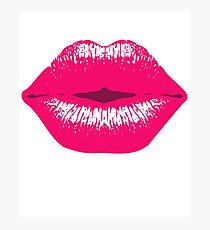 Pink Kiss Kissing Lips Lipstick Lipgloss Photographic Print