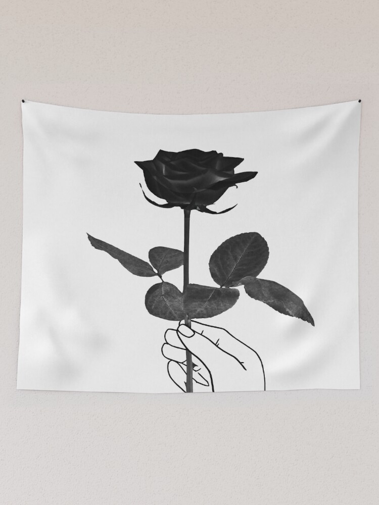 Black 2025 rose tapestry