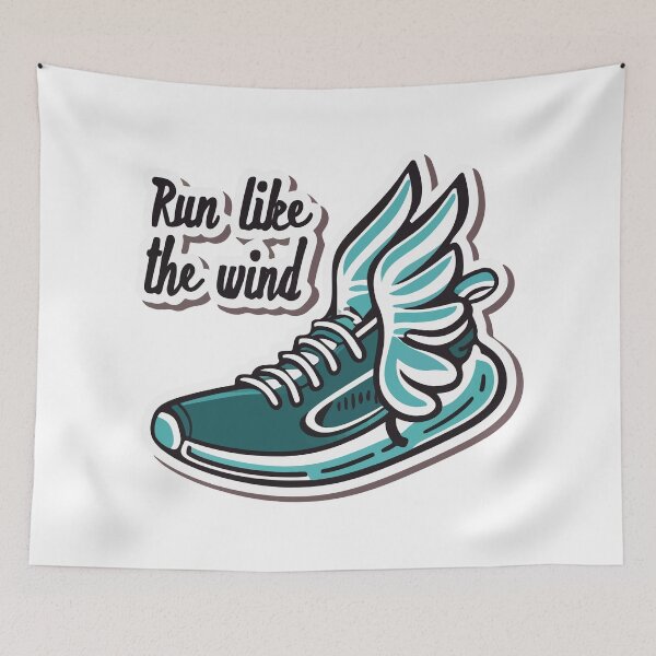 Item preview, Run Like The Wind - Minimalist Winged Shoe designed and sold by NiftyWrx.