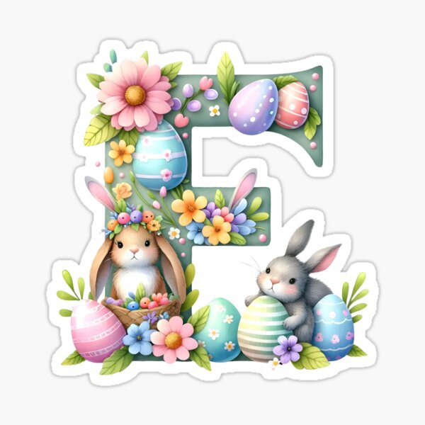Item preview, Easter Watercolor Alphabet F designed and sold by Magnuna.