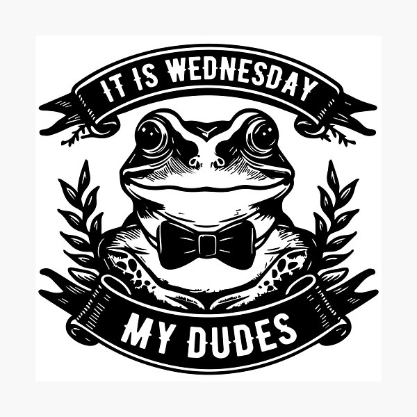 Its Wednesday My Dudes Frog Costume Frogs Frog Gift Birthday Photographic  Print for Sale by tolivia