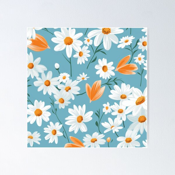 Item preview, Orange White Flower Pattern Spring Aesthetic Marguerite Blasingame Jan Berenstain designed and sold by SMARTKIT  DESIGNAGENCY.