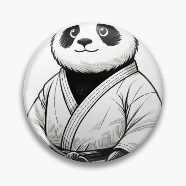 Artikelvorschau, Cute Panda GI Fighter Cartoon Black White entworfen und verkauft von Martial-Art-23.