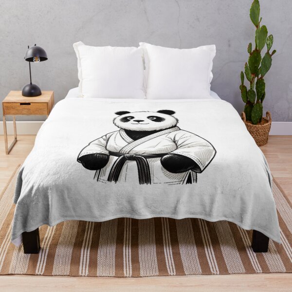 Item preview, Cute Panda GI Fighter Cartoon Black White designed and sold by Martial-Art-23.