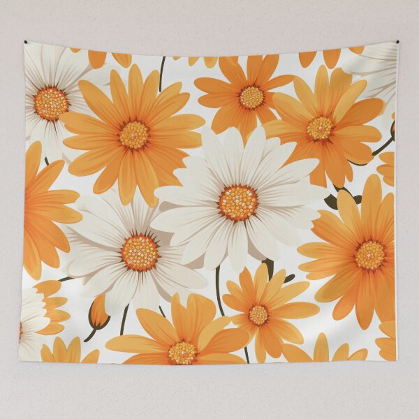 Item preview, Orange White Flower Pattern Spring Aesthetic Marguerite Blasingame Jan Berenstain designed and sold by SMARTKIT  DESIGNAGENCY.