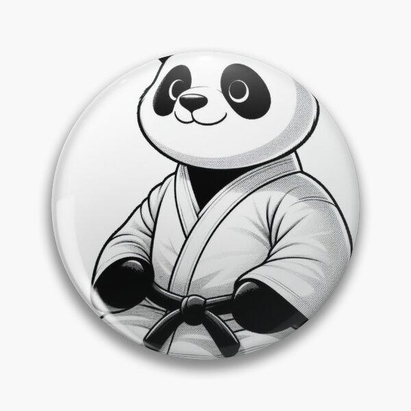 Item preview, Cute Panda Cartoonish GI Black White Funny  designed and sold by Martial-Art-23.