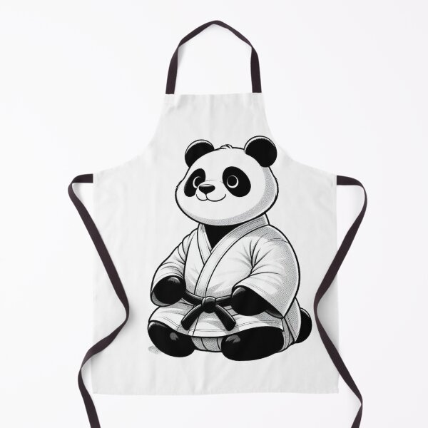 Item preview, Cute Panda Cartoonish GI Black White Funny designed and sold by Martial-Art-23.
