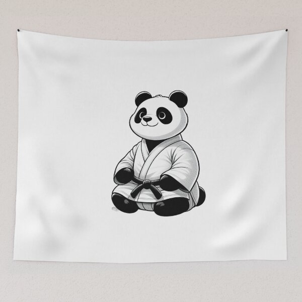 Item preview, Cute Panda Cartoonish GI Black White Funny  designed and sold by Martial-Art-23.