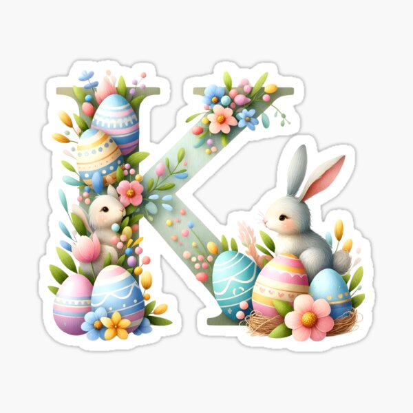 Item preview, Easter Watercolor Alphabet K designed and sold by Magnuna.