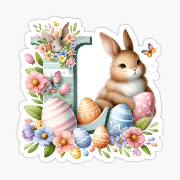 Item preview, Easter Watercolor Alphabet L designed and sold by Magnuna.
