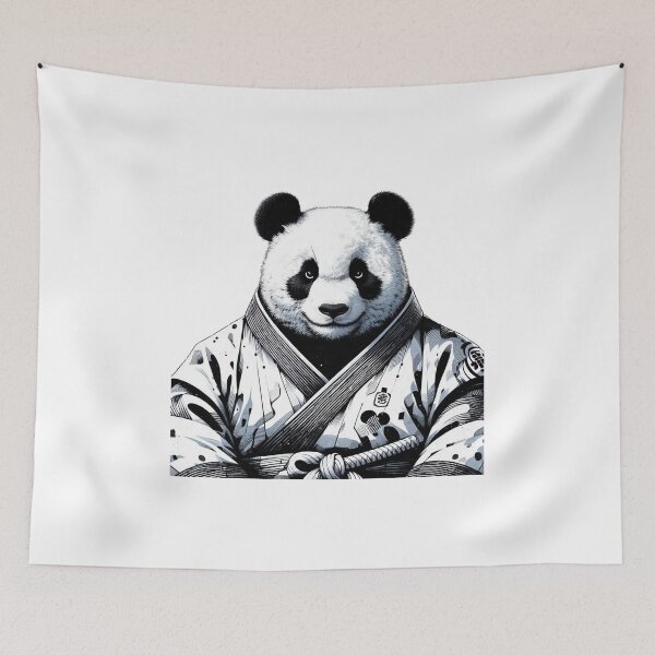 Item preview, Panda Fighting Master GI Black and White  designed and sold by Martial-Art-23.