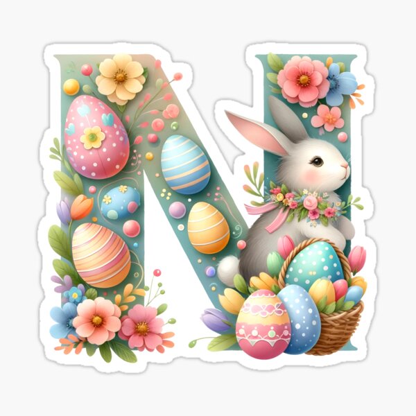 Item preview, Easter Watercolor Alphabet N designed and sold by Magnuna.