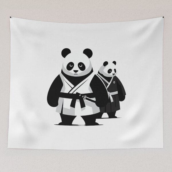 Item preview, Brazilian jiu jitsu Black White Panda GI designed and sold by Martial-Art-23.