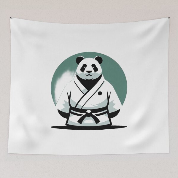 Item preview, Panda BJJ Brazilian jiu jitsu GI Green Background designed and sold by Martial-Art-23.