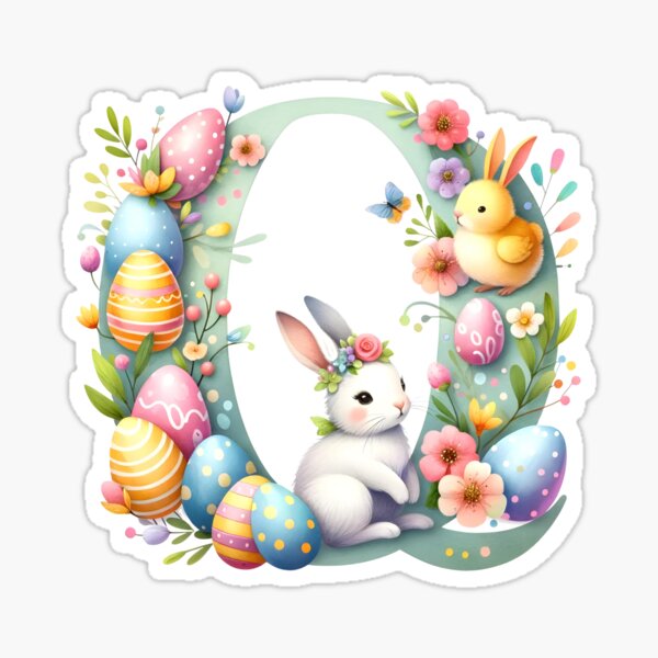 Item preview, Easter Watercolor Alphabet Q designed and sold by Magnuna.