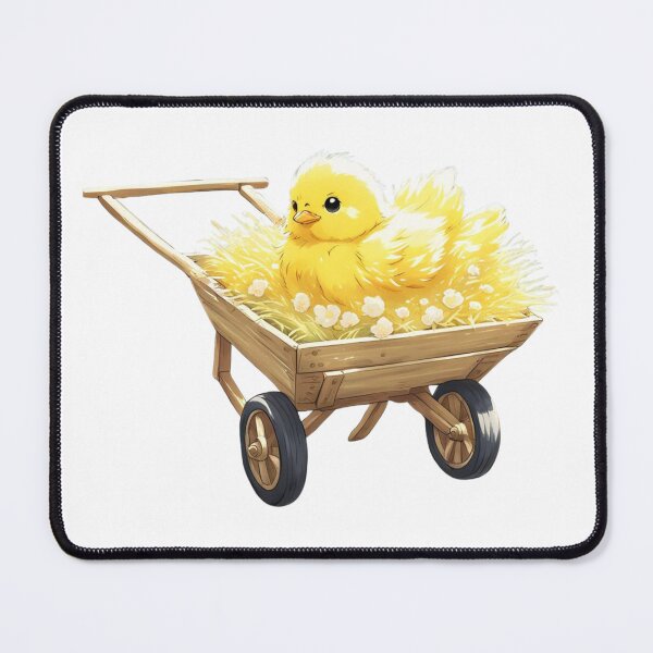 Item preview, Yellow Easter chick in  wheelbarrow with flowers designed and sold by Coolparrotgirl.