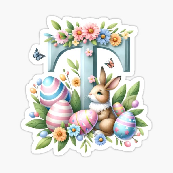 Item preview, Easter Watercolor Alphabet T designed and sold by Magnuna.