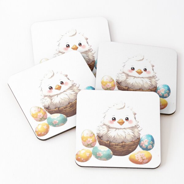 Item preview, White Easter chick in basket designed and sold by Coolparrotgirl.