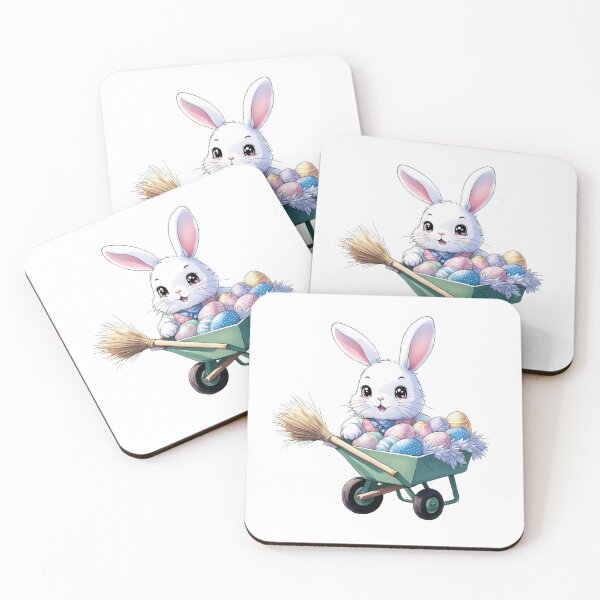 Item preview, Easter bunny in wheelbarrow with easter eggs designed and sold by Coolparrotgirl.