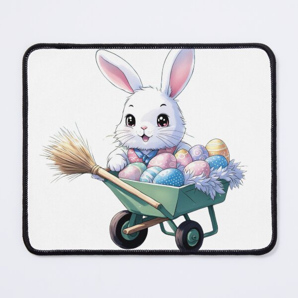 Item preview, Easter bunny in wheelbarrow with easter eggs designed and sold by Coolparrotgirl.