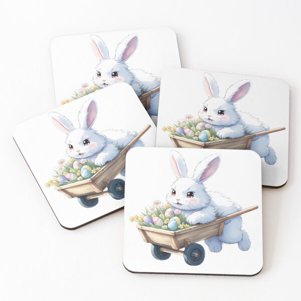 Item preview, Easter bunny in wheelbarrow with easter eggs designed and sold by Coolparrotgirl.