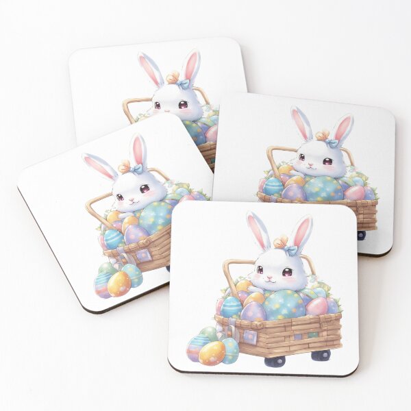 Item preview, Manga Easter bunny in wheelbarrow with easter eggs designed and sold by Coolparrotgirl.