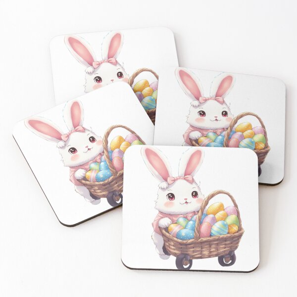 Item preview, Manga Easter bunny in stroller basket with easter eggs designed and sold by Coolparrotgirl.
