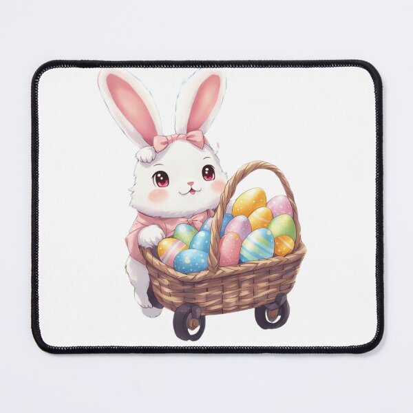 Item preview, Manga Easter bunny in stroller basket with easter eggs designed and sold by Coolparrotgirl.