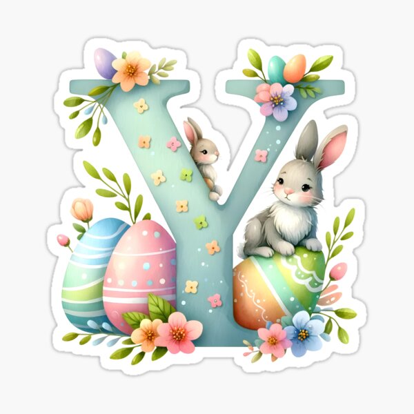 Item preview, Easter Watercolor Alphabet Y designed and sold by Magnuna.