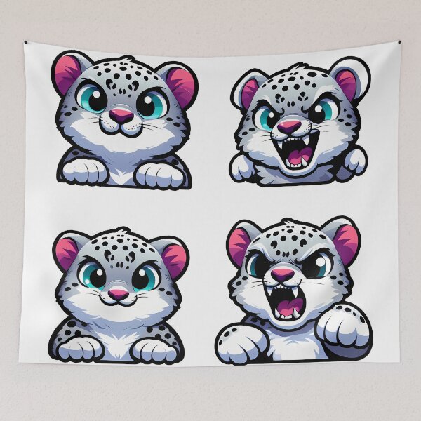 Item preview, Perfect Cute and Angry Snow Leopards designed and sold by Irbisinthebox.