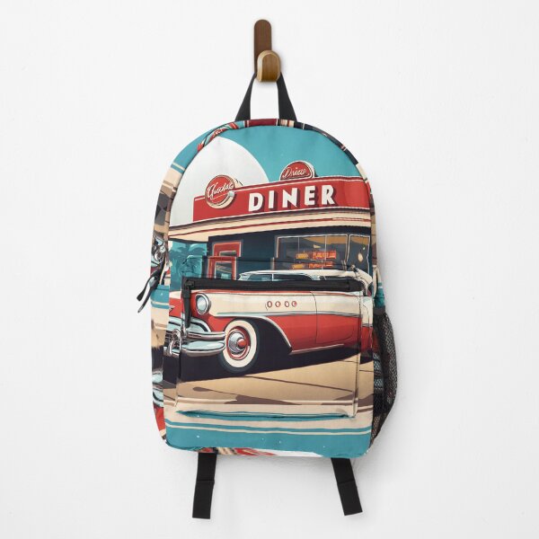 Item preview, Vintage Diner Delight: Retro Scene with Classic Cars designed and sold by Chroma Artis.