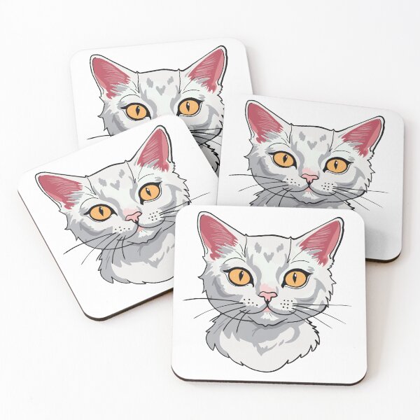 Item preview, White cat head designed and sold by Znikoma.
