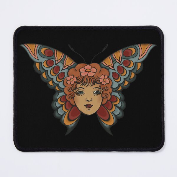 Item preview, Butterfly Portrait - American Trad Tattoo Art designed and sold by Arcane Orchid.